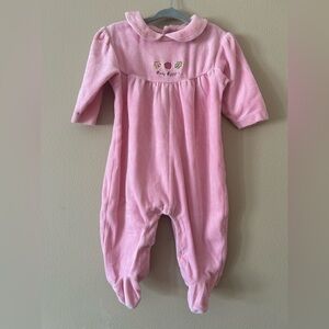 Vintage baby b’gosh velour romper/footie